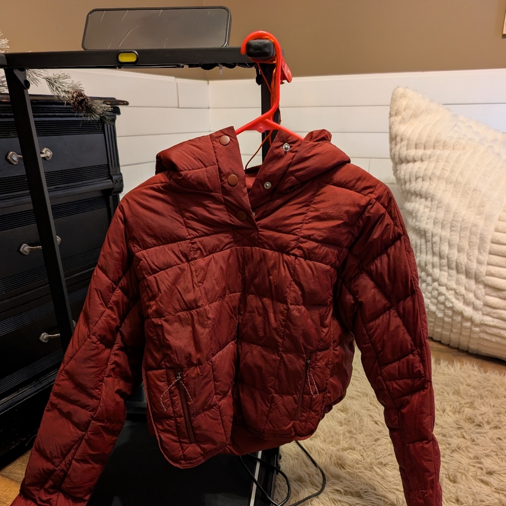 FLX Burnt Orange Quilted Hooded Jacket